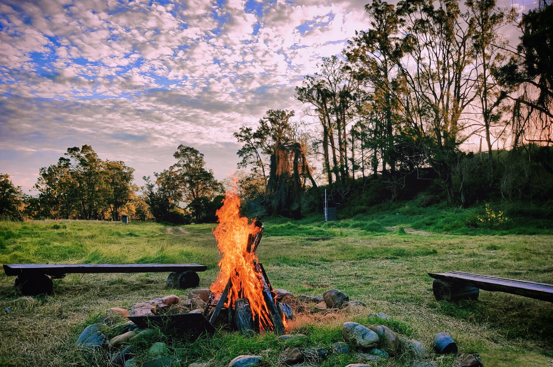 Celebrate Earth Day Hygge Style - bonfire outdoors