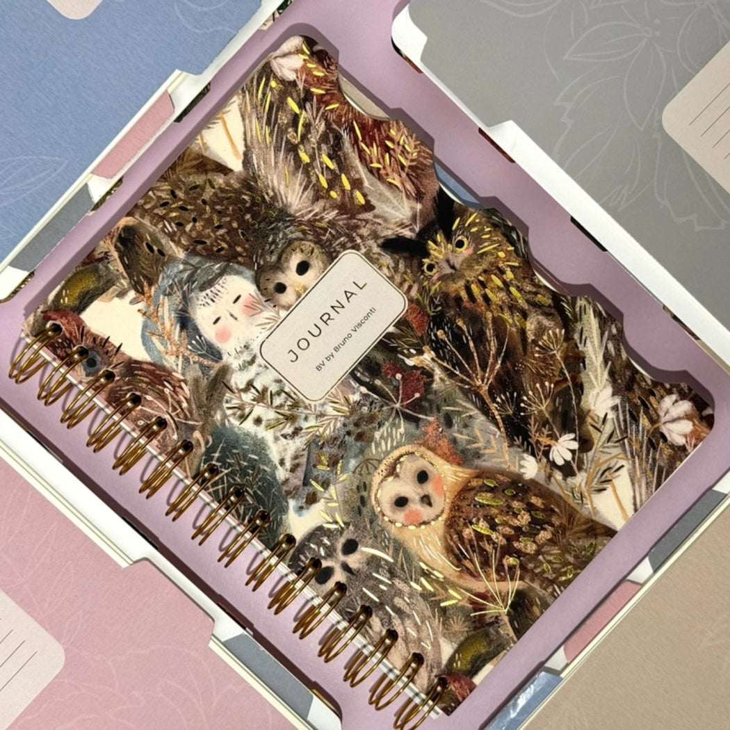 Owls Print Spiral Notebook 120 pages