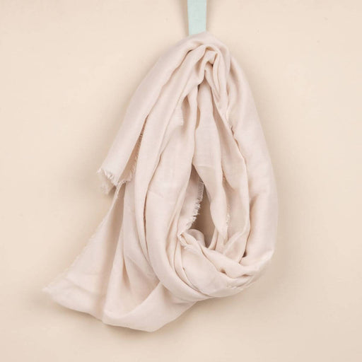 Nine West Soft Light Gauzy Scarf with Self Fringe - Beige Color