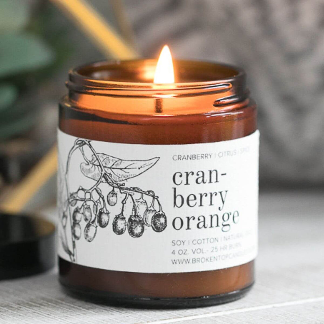 Broken Top Cranberry Orange Soy Candle 4 oz Jar 