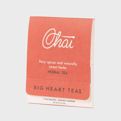 Big Heart Tea chai herbal tea package on a white background
