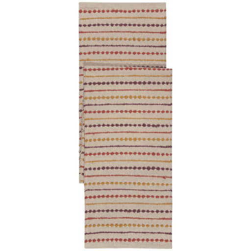 Striped table runner with multicolor pattern - perfect for fall