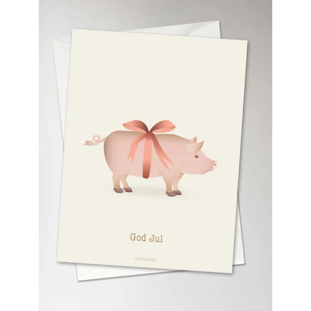 ViSSEVASSE God Jul Pig Greeting Card | Made in Denmark