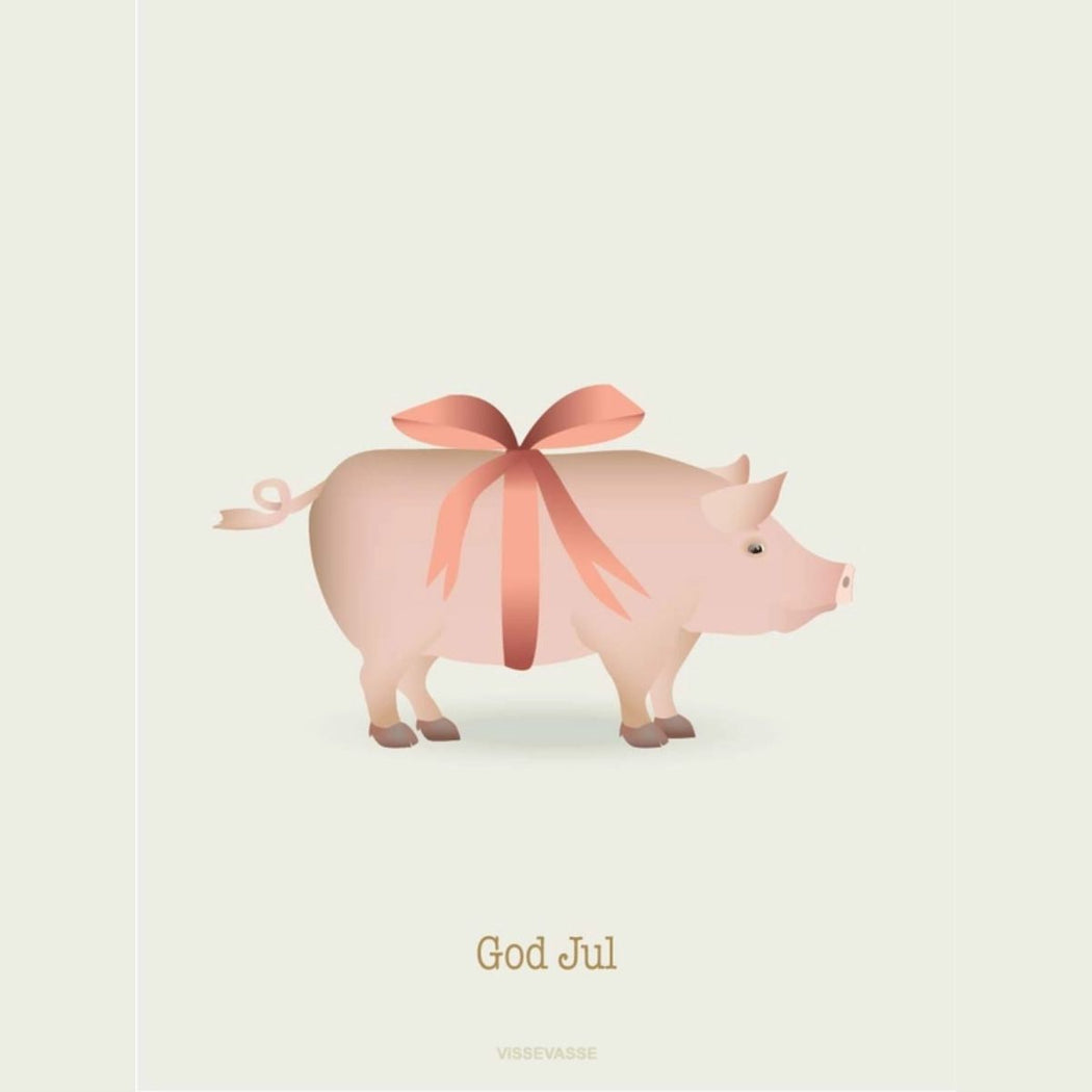 God Jul Pig Greeting Card | Made in Denmark