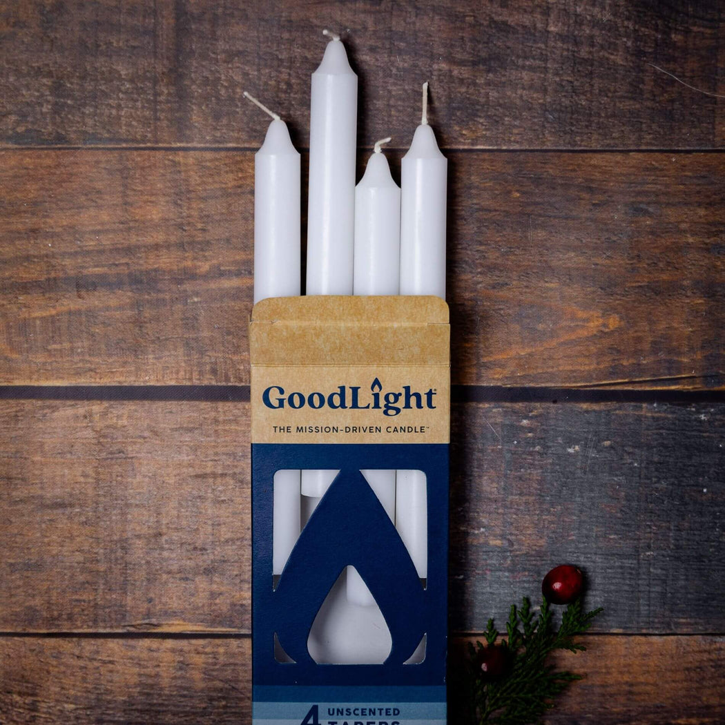 8" Unscented Taper Candles