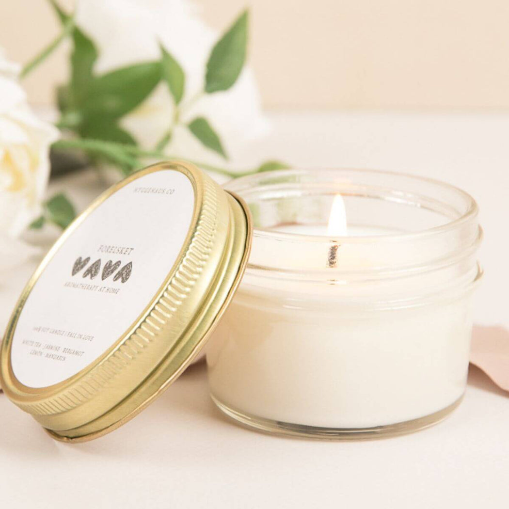 Hygge Haus Forelsket White Tea and Jasmine Scented Soy Candle