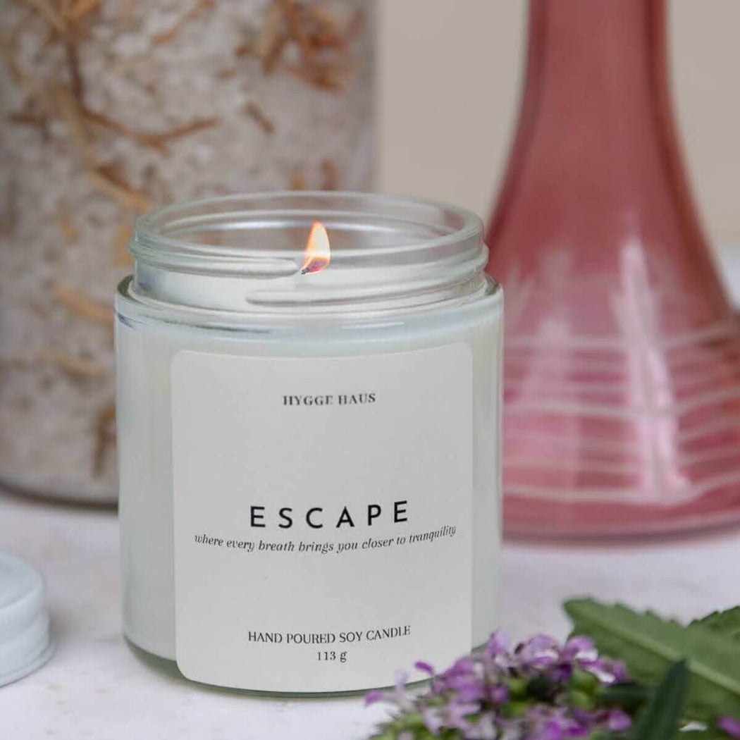 Hygge Haus Escape Soy Candle in Glass Jar - 4 oz