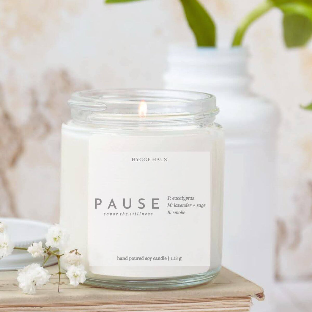 HH Pause Smoky Lavender Soy Candle 4oz Shop Hygge Box