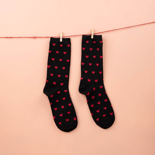 Cashmere Blend Heart Print Socks | Shop Hygge Box