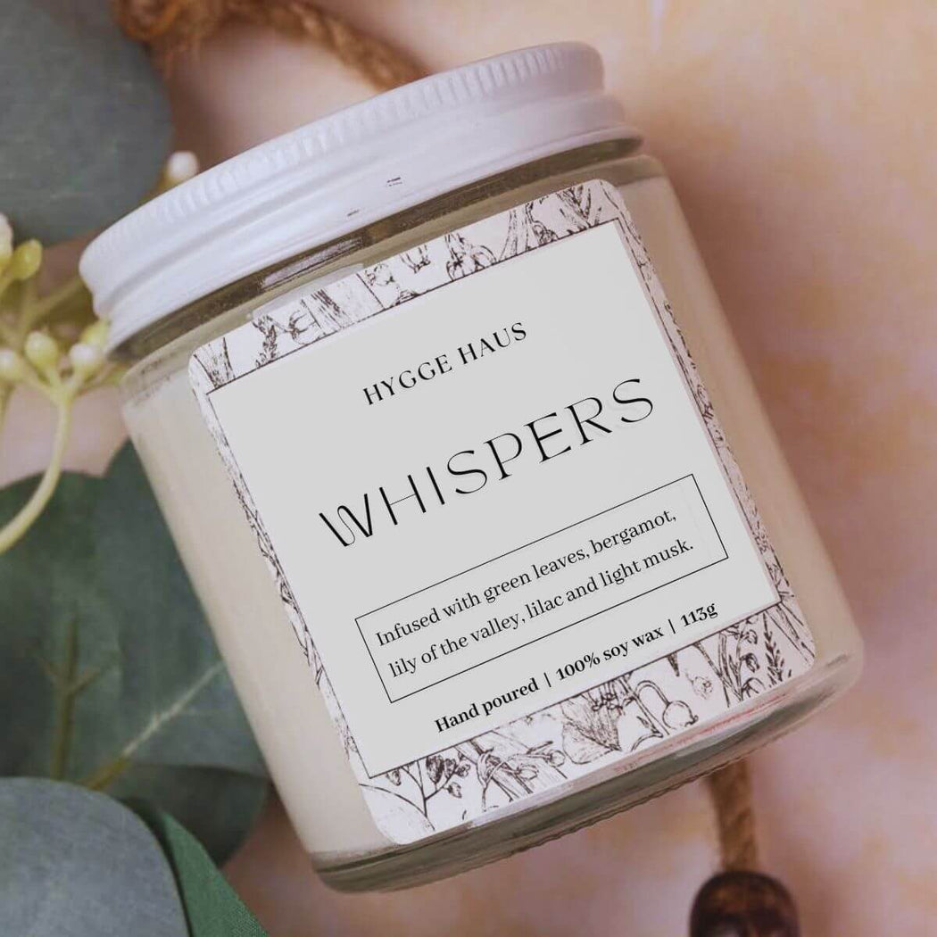 Hygge Haus Whispers Lilly Scented Soy Candle | Shop Hygge Box