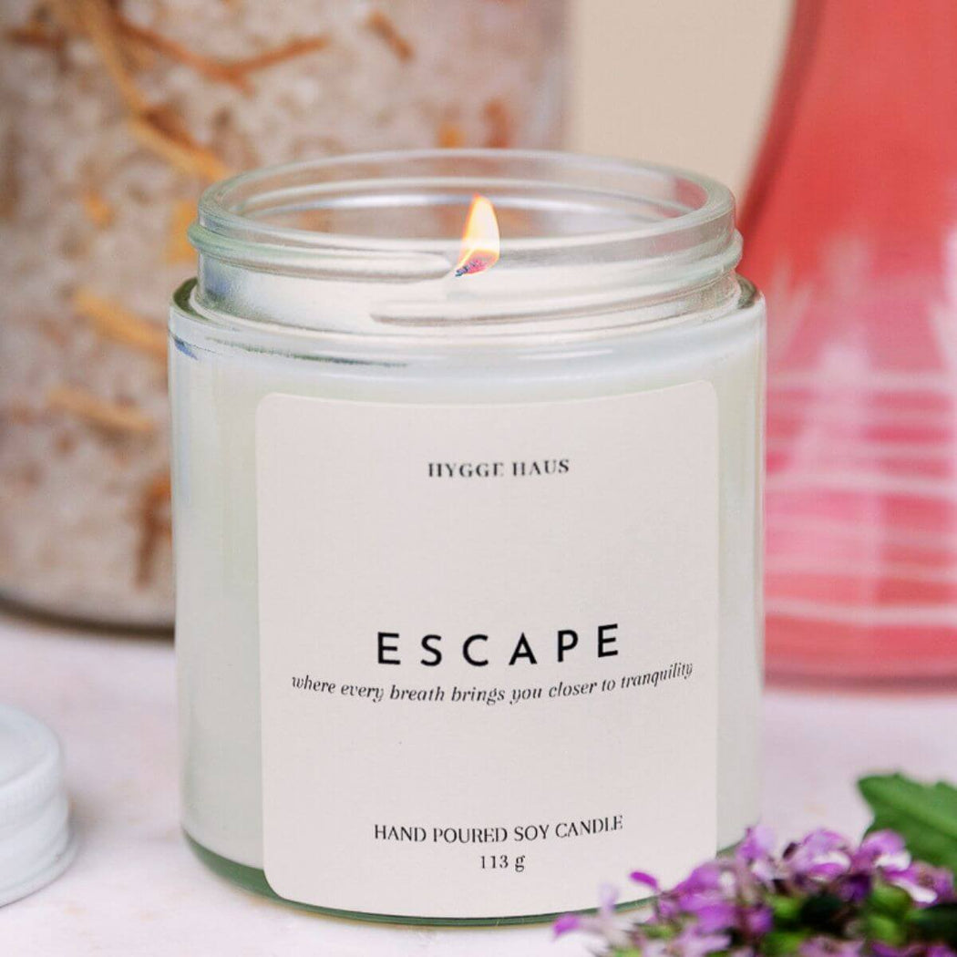 Hygge Haus Escape Soy Candle in Glass Jar - 4 oz