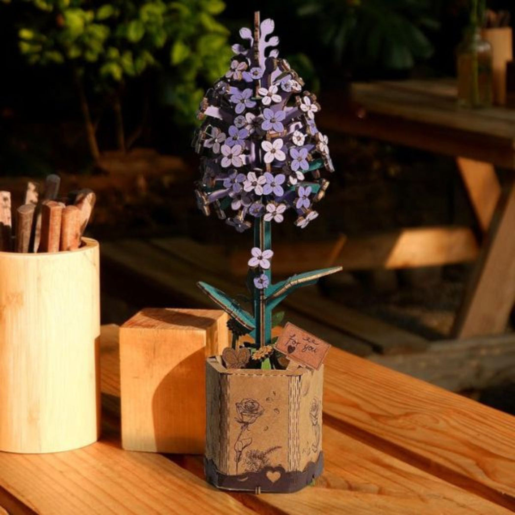 Lilac Wooden Puzzle 3D | Shop Hygge Box