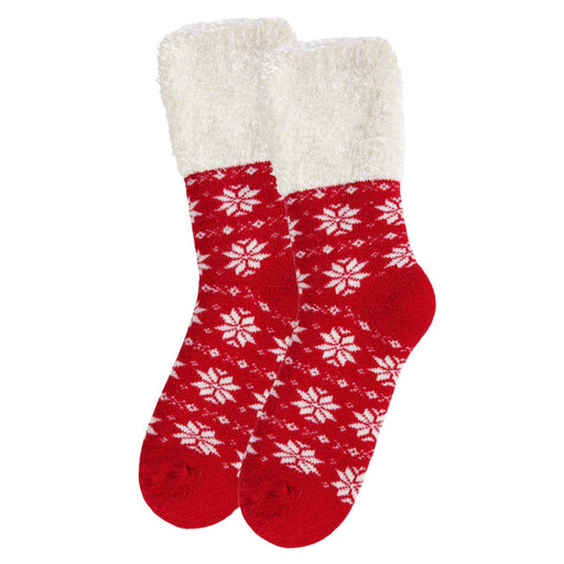 Women's Snowflake Fairisle Plush Cabin Socks