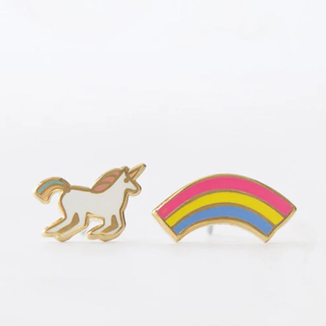 Yellow Owl Workshop Unicorn and Rainbows Earrings | Shop Hygge Box