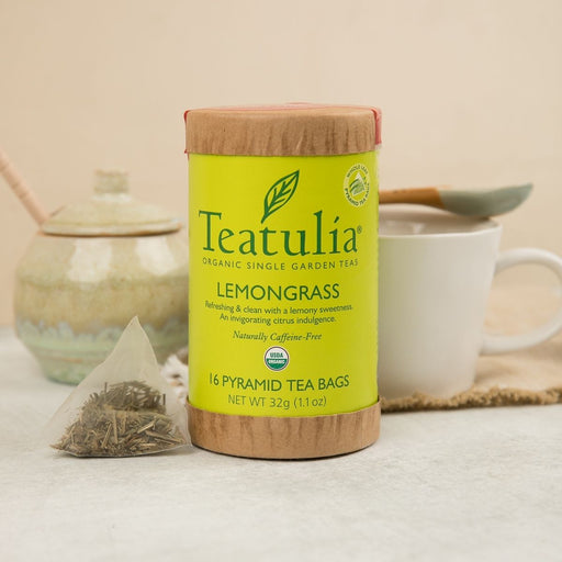 Teatulia Lemongrass Pyramid Tea Bags | Organic and Herbal Tea