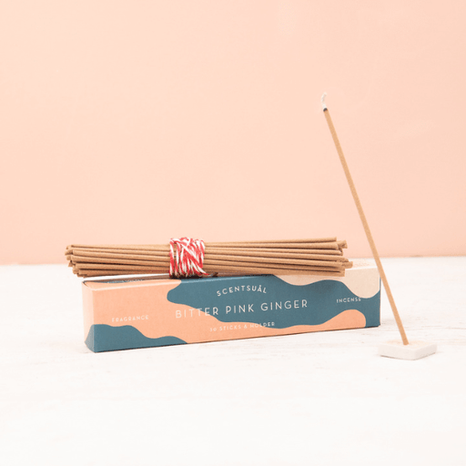 Scentsual Bitter Pink Ginger Incense Sticks with Holder