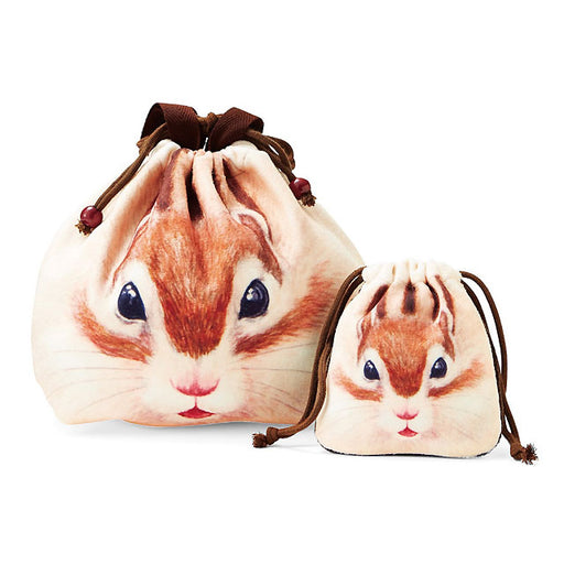 Soft Touch Hamster Drawstring Pouch Bags