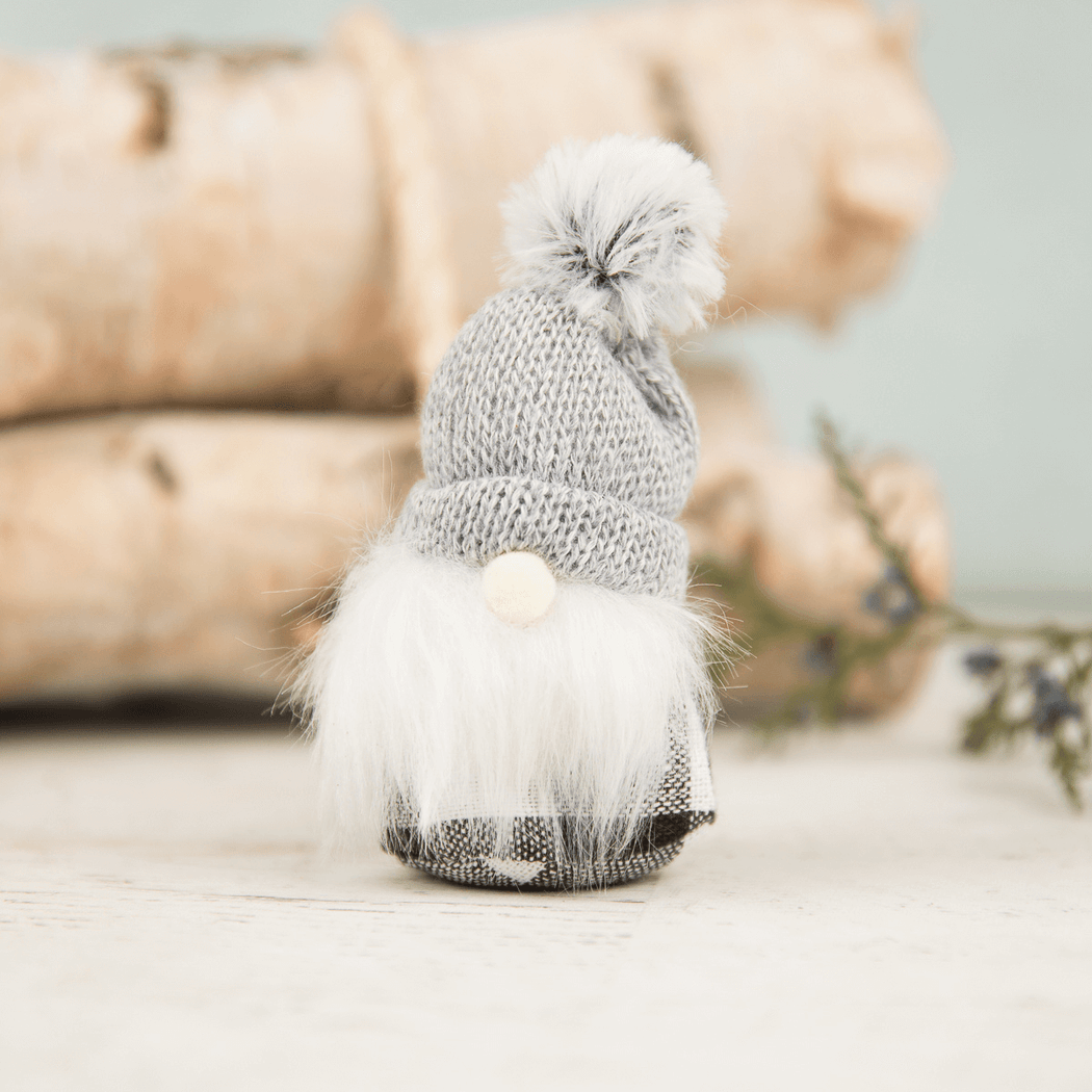 Hygge Box Winter Gnome with Gray Beanie Knit Hat