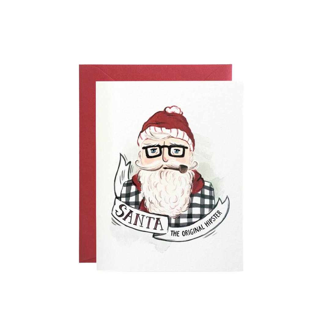 Brooklyn Santa Hipster Christmas Card | Printed in USA