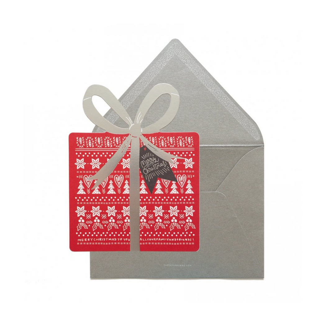 Present Box Shape Greeting Card | Merry Christmas