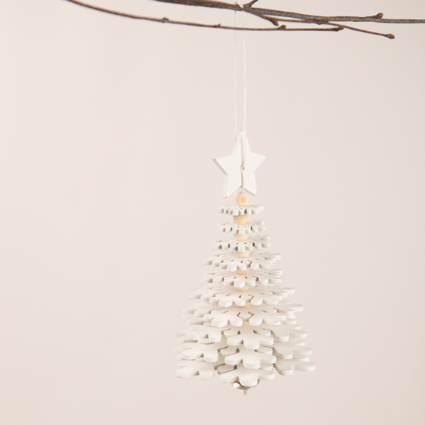 Hygge Box DIY Snowflake Tree Ornament White