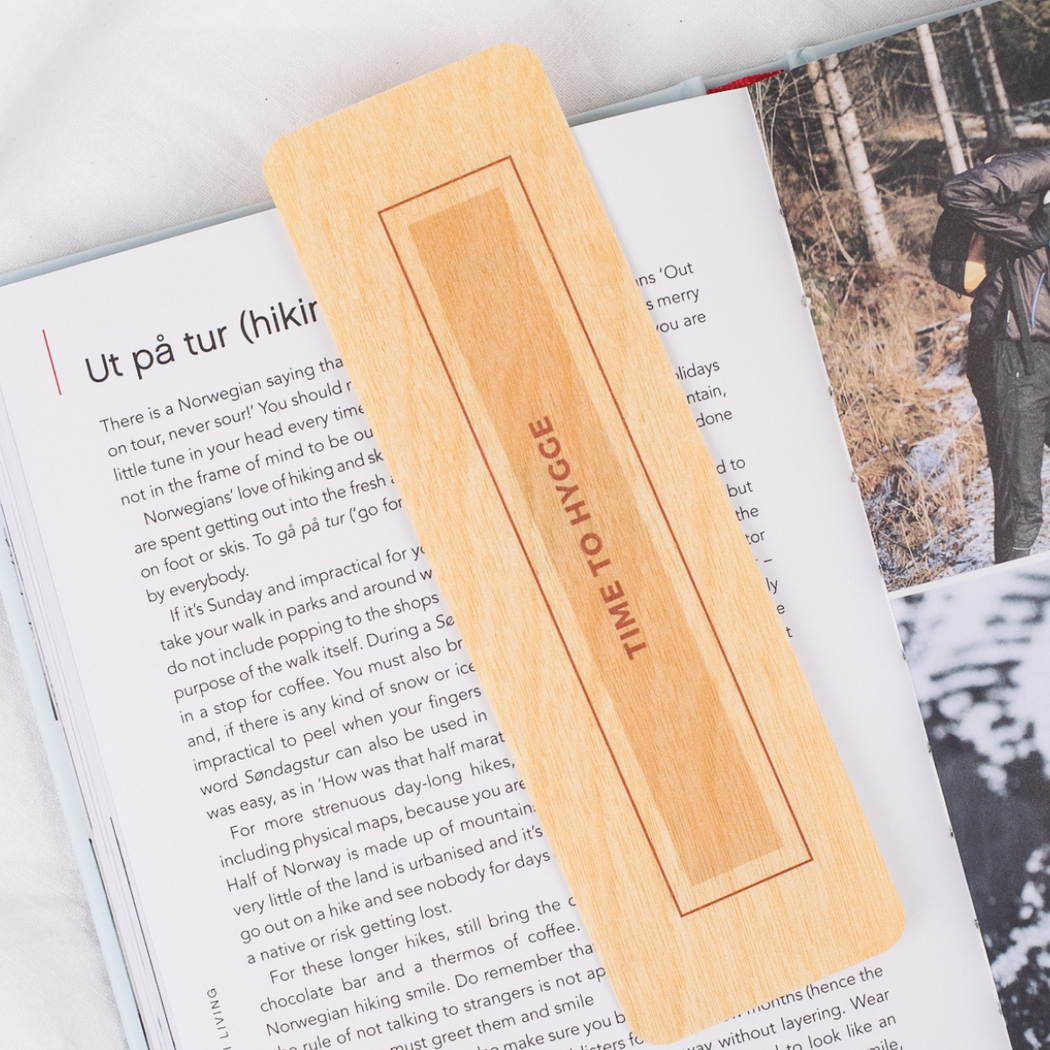 Time to Hygge Wooden Bookmark