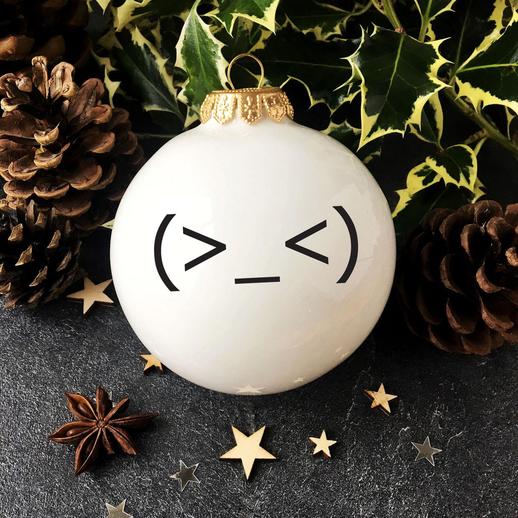 Japanese emoticon squishy face christmas ornament