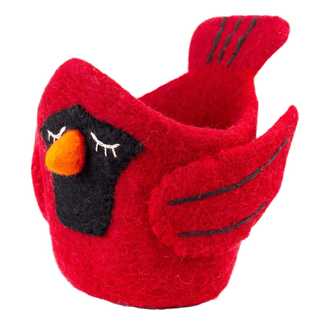 Red Cardinal Wool Felt Planter
